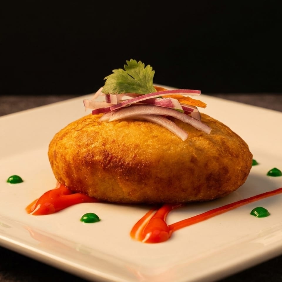 Peruvian papa rellena potato croquette with aji sauce at Harlemite NYC